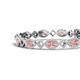 4 - Ivanna 5.98 ctw Morganite Oval shape (6x4 mm) and Round shape Natural Diamond Eternity Tennis Bracelet 