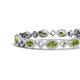 4 - Ivanna 7.63 ctw Peridot Oval shape (6x4 mm) and Round shape Natural Diamond Eternity Tennis Bracelet 