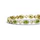 4 - Ivanna 7.63 ctw Peridot Oval shape (6x4 mm) and Round shape Natural Diamond Eternity Tennis Bracelet 