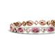 4 - Ivanna 7.08 ctw Pink Tourmaline Oval shape (6x4 mm) and Round shape Natural Diamond Eternity Tennis Bracelet 