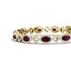 4 - Ivanna 8.51 ctw Rhodolite Garnet Oval shape (6x4 mm) and Round shape Natural Diamond Eternity Tennis Bracelet 