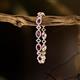 3 - Ivanna 8.51 ctw Rhodolite Garnet Oval shape (6x4 mm) and Round shape Natural Diamond Eternity Tennis Bracelet 