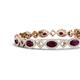 4 - Ivanna 8.51 ctw Rhodolite Garnet Oval shape (6x4 mm) and Round shape Natural Diamond Eternity Tennis Bracelet 