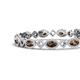 4 - Ivanna 6.64 ctw Smoky Quartz Oval shape (6x4 mm) and Round shape Natural Diamond Eternity Tennis Bracelet 