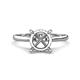1 - Zaire Semi Mount Hidden Halo with accented Side Natural Diamond Engagement Ring 
