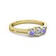 2 - Irina 0.49 ctwLab Grown Diamond With Side Tanzanite Three Stone Engagement Ring 
