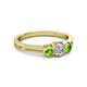 2 - Irina 0.54 ctwLab Grown Diamond With Side Peridot Three Stone Engagement Ring 