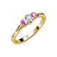 3 - Irina 0.50 ctwLab Grown Diamond With Side Pink Sapphire Three Stone Engagement Ring 