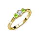 3 - Irina 0.54 ctwLab Grown Diamond With Side Peridot Three Stone Engagement Ring 