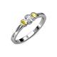3 - Irina 0.50 ctwLab Grown Diamond With Side Yellow Sapphire Three Stone Engagement Ring 