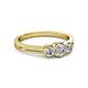 4 - Irina 0.49 ctw Lab Grown Diamond (4.00 mm)  with Side Lab Grown Diamond Three Stone Engagement Ring 