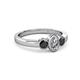 4 - Caron 0.72 ctw Natural GIA Certified Diamond Oval Shape (6x4 mm) and Side Black Diamond Three Stone Ring  