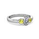 4 - Caron 0.70 ctw Natural GIA Certified Diamond Oval Shape (6x4 mm) and Side Yellow Diamond Three Stone Ring  