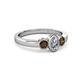 4 - Caron 0.70 ctw Natural GIA Certified Diamond Oval Shape (6x4 mm) and Side Smoky Quartz Three Stone Ring  