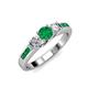 3 - Jamille Emerald and Diamond Three Stone with Side Emerald Ring 