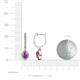 3 - Ilona 0.92 ctw Amethyst Pear Shape (5x3 mm) with accented Diamond Halo Dangling Earrings 