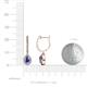 3 - Ilona 0.98 ctw Tanzanite Pear Shape (5x3 mm) with accented Diamond Halo Dangling Earrings 