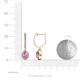 3 - Ilona 1.08 ctw Pink Sapphire Pear Shape (5x3 mm) with accented Diamond Halo Dangling Earrings 