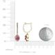 3 - Ilona 0.98 ctw Pink Tourmaline Pear Shape (5x3 mm) with accented Diamond Halo Dangling Earrings 