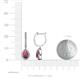 3 - Ilona 1.56 ctw Rhodolite Garnet Pear Shape (6x4 mm) with accented Diamond Halo Dangling Earrings 