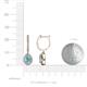 3 - Ilona 1.16 ctw Aquamarine Pear Shape (6x4 mm) with accented Diamond Halo Dangling Earrings 