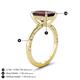 4 - Lucia 3.14 ctw Red Garnet Emerald Shape (9x7 mm) Hidden Halo accented Natural Diamond Engagement Ring 