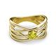 2 - Marini Bold Round Yellow Diamond Solitaire Criss Cross Promise Ring 