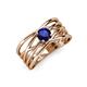3 - Marini Bold Round Blue Sapphire Solitaire Criss Cross Promise Ring 