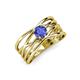 3 - Marini Bold Round Tanzanite Solitaire Criss Cross Promise Ring 