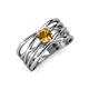 3 - Marini Bold Round Citrine Solitaire Criss Cross Promise Ring 