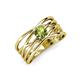 3 - Marini Bold Round Peridot Solitaire Criss Cross Promise Ring 