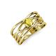 3 - Marini Bold Round Yellow Sapphire Solitaire Criss Cross Promise Ring 
