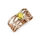 3 - Marini Bold Round Yellow Sapphire Solitaire Criss Cross Promise Ring 