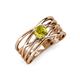 3 - Marini Bold Round Yellow Diamond Solitaire Criss Cross Promise Ring 