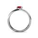 4 - Marini Bold Round Ruby Solitaire Criss Cross Promise Ring 