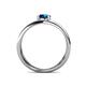 4 - Marini Bold Round Blue Diamond Solitaire Criss Cross Promise Ring 