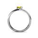 4 - Marini Bold Round Yellow Diamond Solitaire Criss Cross Promise Ring 