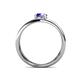 4 - Marini Bold Round Tanzanite Solitaire Criss Cross Promise Ring 