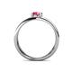 4 - Marini Bold Round Pink Tourmaline Solitaire Criss Cross Promise Ring 