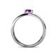 4 - Marini Bold Round Amethyst Solitaire Criss Cross Promise Ring 