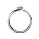 4 - Marini Bold Round Pink Sapphire Solitaire Criss Cross Promise Ring 