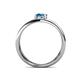 4 - Marini Bold Round Blue Topaz Solitaire Criss Cross Promise Ring 