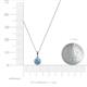 3 - Shanon Blue Topaz and Diamond Halo Pendant 