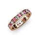 3 - Livia 3.00 mm Pink Tourmaline and Lab Grown Diamond Eternity Band 