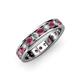 3 - Livia 3.00 mm Rhodolite Garnet and Lab Grown Diamond Eternity Band 