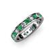 3 - Livia 3.00 mm Emerald and Lab Grown Diamond Eternity Band 