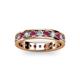 2 - Livia 3.00 mm Rhodolite Garnet and Diamond Eternity Band 