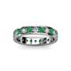 2 - Livia 3.00 mm Emerald and Diamond Eternity Band 