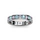 2 - Livia 3.00 mm Aquamarine and Diamond Eternity Band 