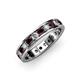 3 - Livia 3.00 mm Red Garnet and Diamond Eternity Band 